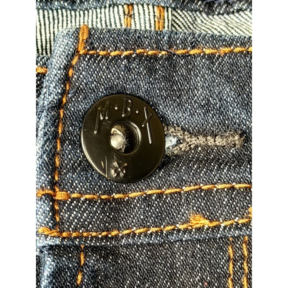 MBX Mens Slim Stretch Jeans W34 L30 Dark Blue Denim 5 Pocket